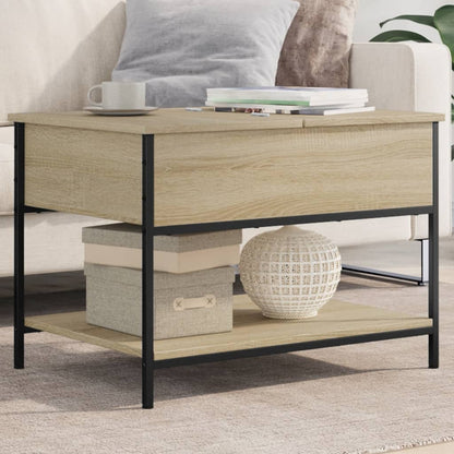 Couchtisch 70x50x50 cm verarbeitetes Holz und Metall Sonoma Eiche Farbe