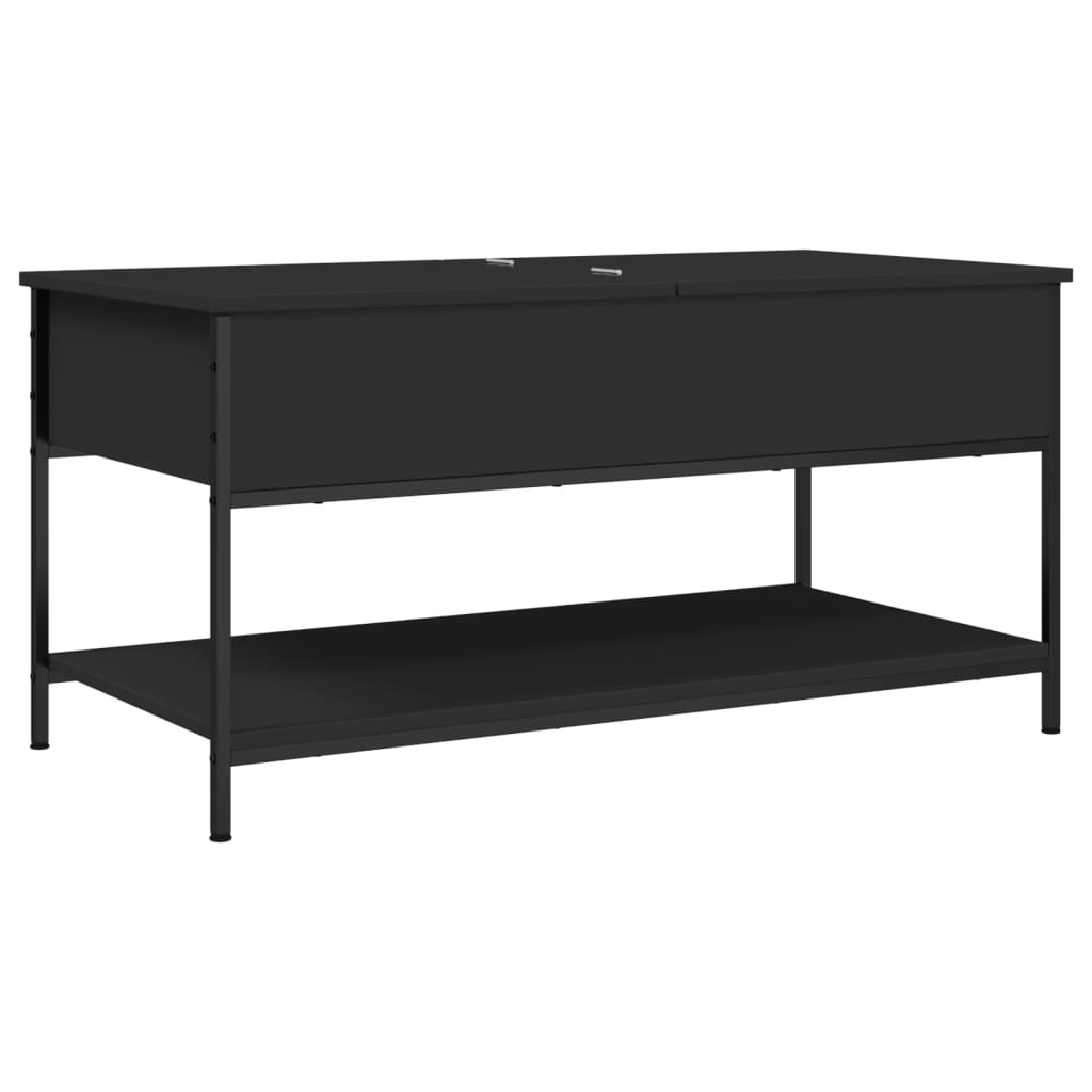 Couchtisch 100x50x50 cm verarbeitetes Holz und Metall schwarz
