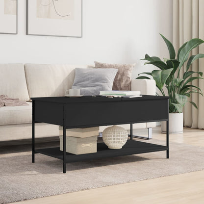 Couchtisch 100x50x50 cm verarbeitetes Holz und Metall schwarz