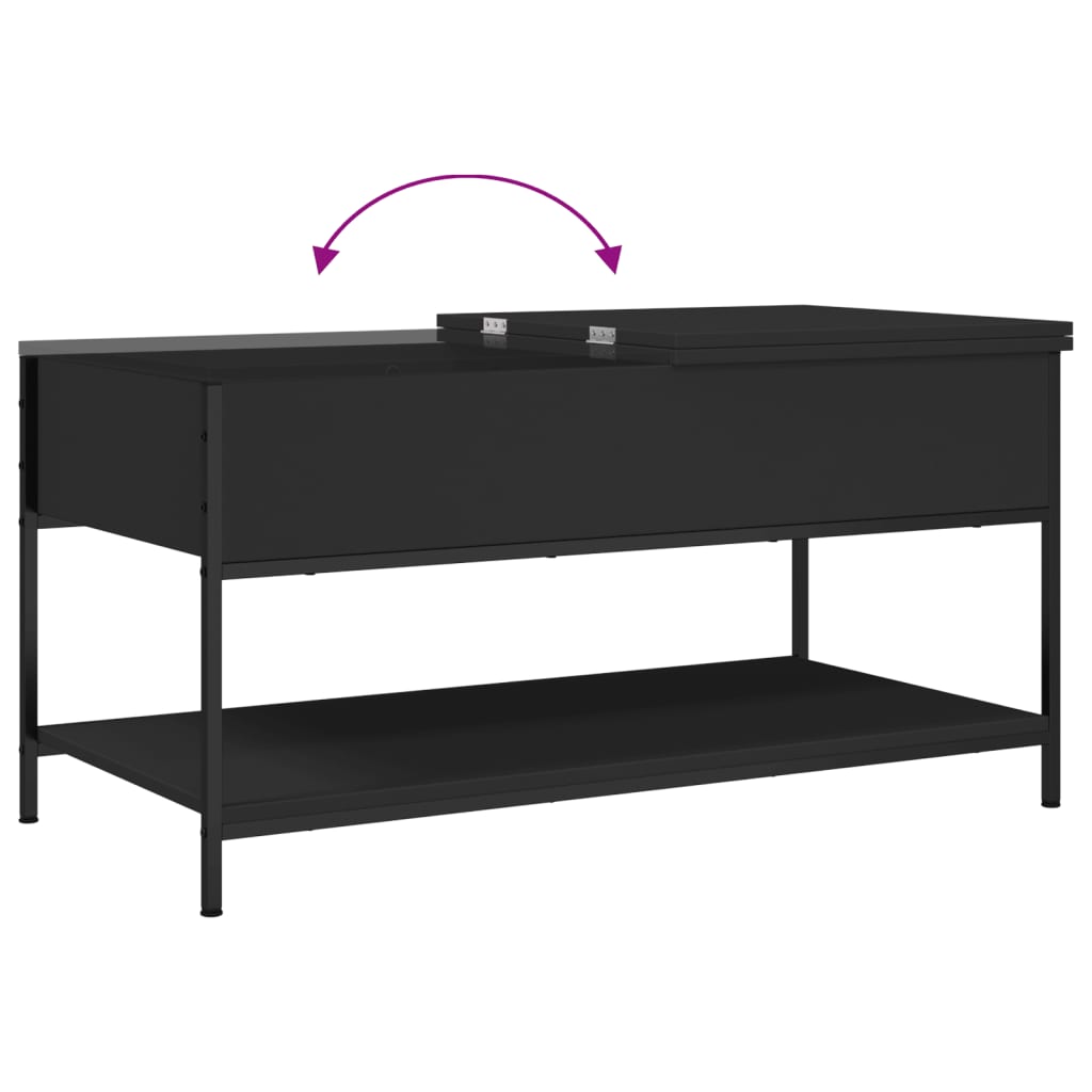 Couchtisch 100x50x50 cm verarbeitetes Holz und Metall schwarz
