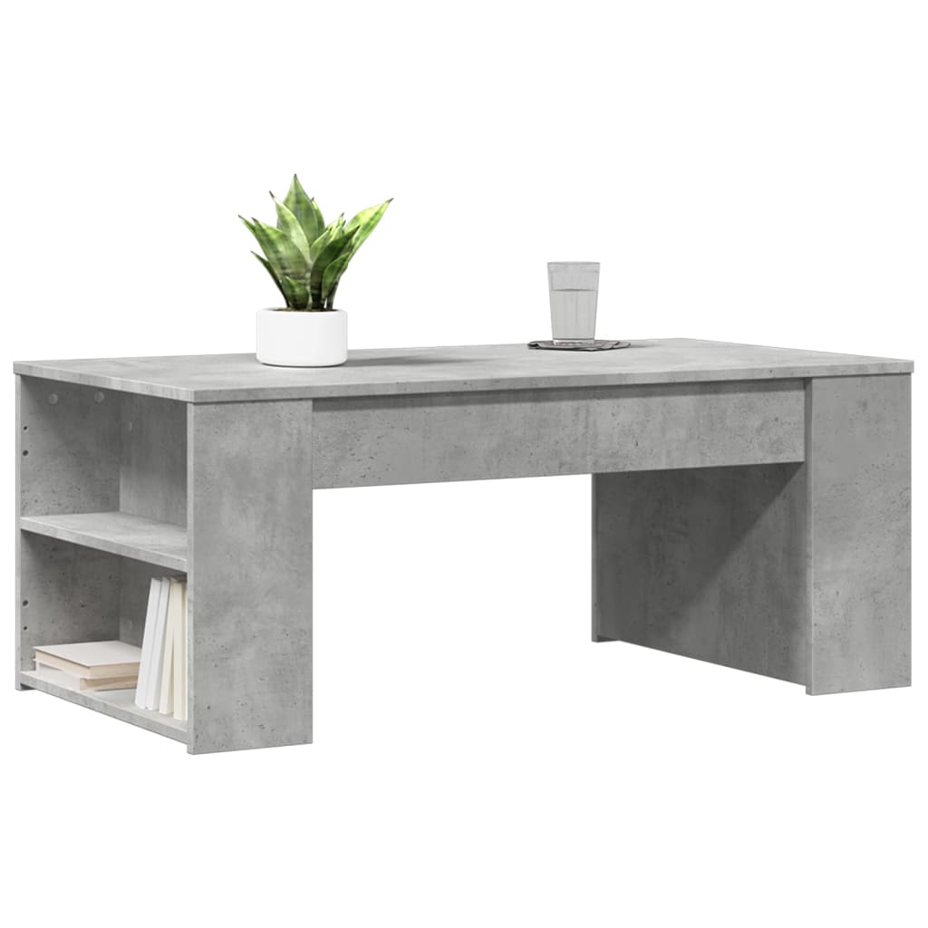 Couchtisch 102x55x42 cm verarbeitetes Holz Beton grau