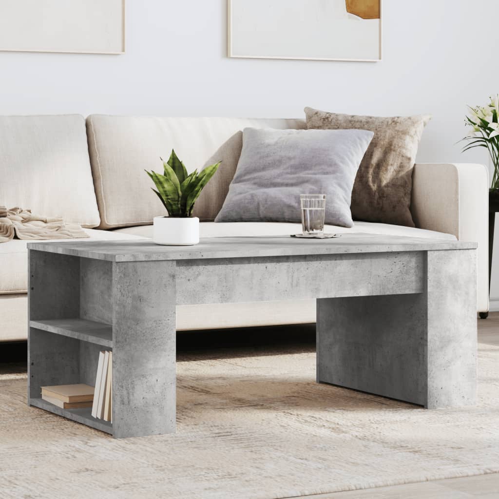 Couchtisch 102x55x42 cm verarbeitetes Holz Beton grau