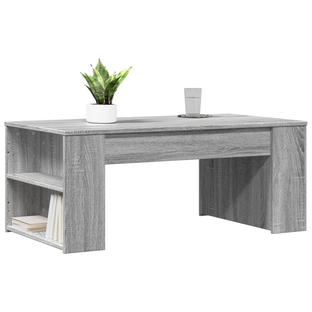Couchtisch 102x55x42 cm verarbeitetes Holz grau Sonoma Eiche Farbe