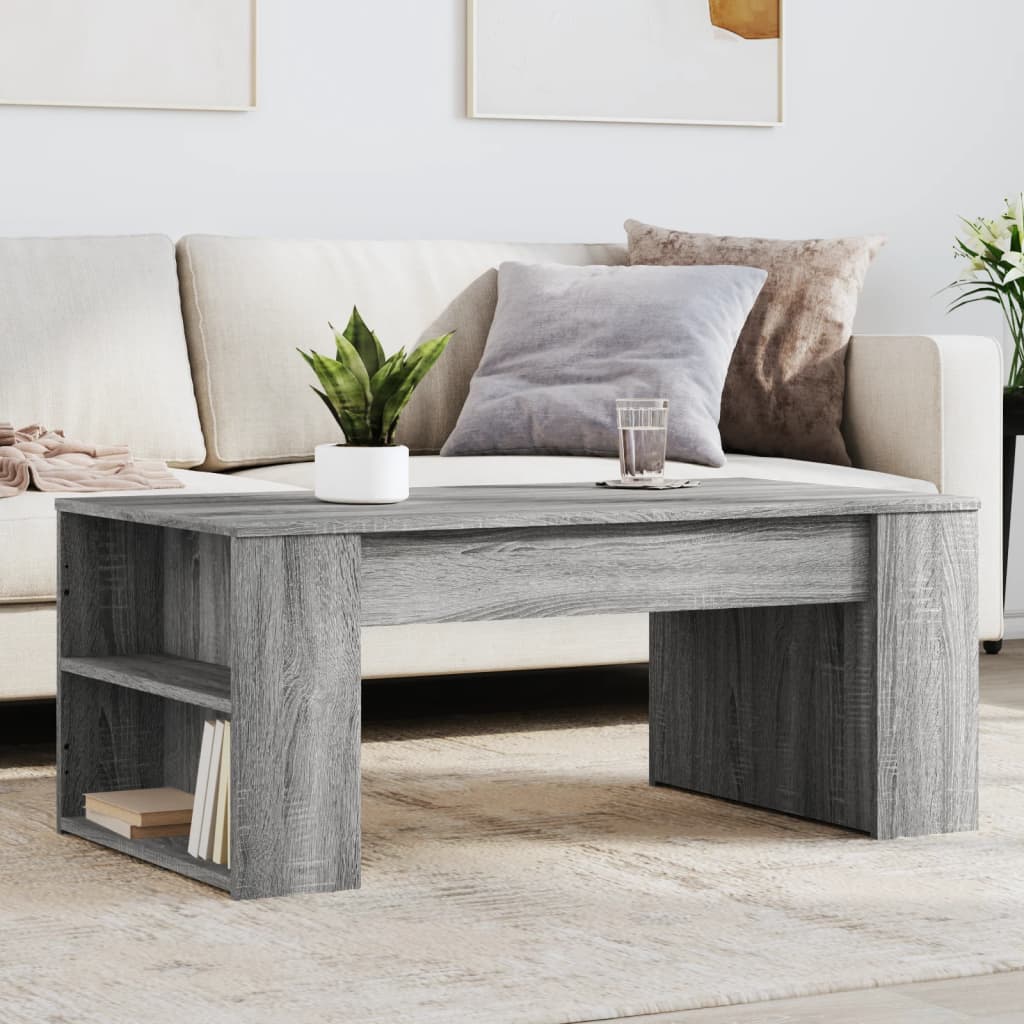 Couchtisch 102x55x42 cm verarbeitetes Holz grau Sonoma Eiche Farbe