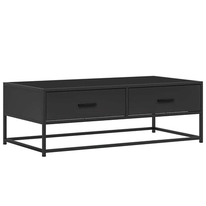 Couchtisch 100x50x35 cm verarbeitetes Holz und Metall schwarz