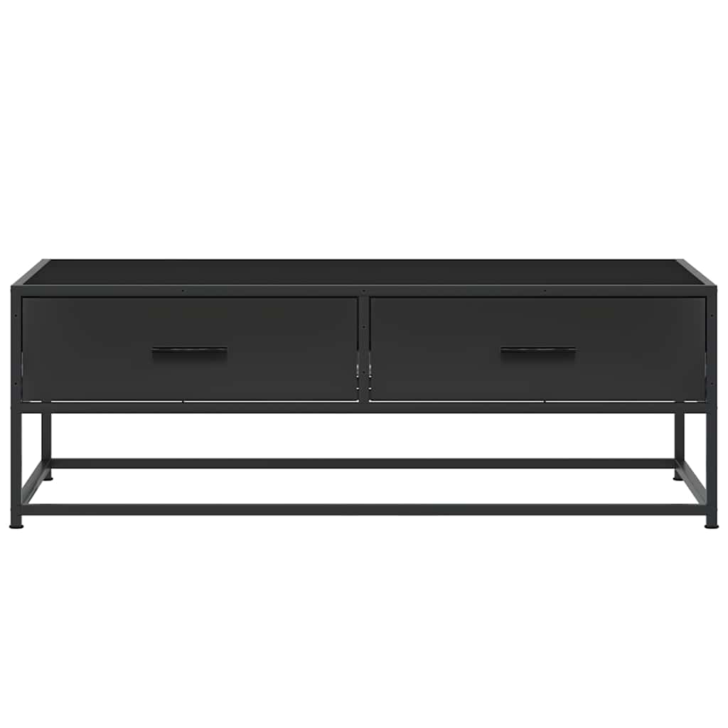 Couchtisch 100x50x35 cm verarbeitetes Holz und Metall schwarz