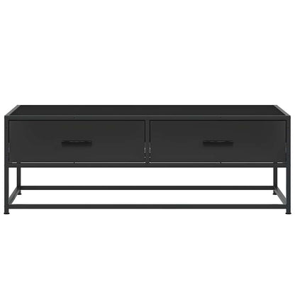Couchtisch 100x50x35 cm verarbeitetes Holz und Metall schwarz