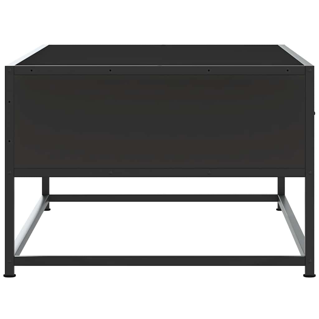 Couchtisch 100x50x35 cm verarbeitetes Holz und Metall schwarz