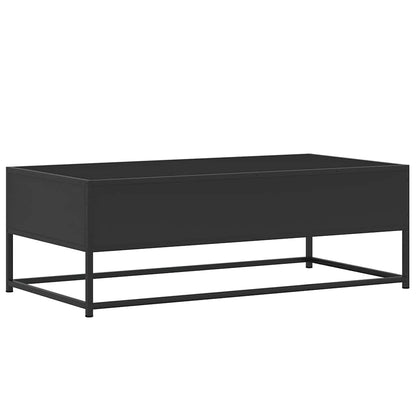 Couchtisch 100x50x35 cm verarbeitetes Holz und Metall schwarz