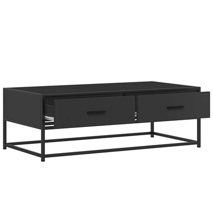 Couchtisch 100x50x35 cm verarbeitetes Holz und Metall schwarz