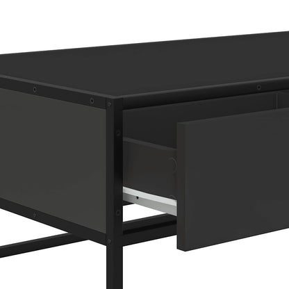 Couchtisch 100x50x35 cm verarbeitetes Holz und Metall schwarz