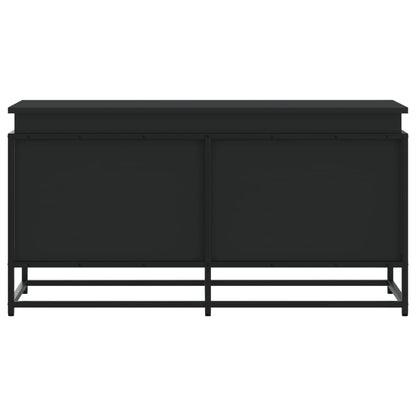 Aufbewahrungsbox mit Deckel 100x40x51,5 cm verarbeitetes Holz schwarz