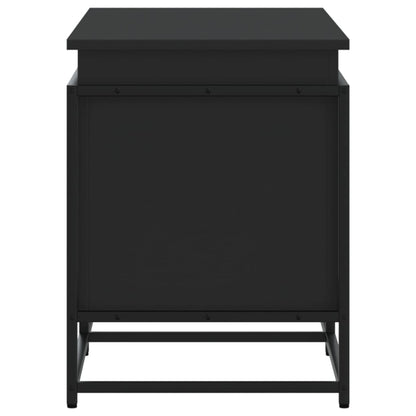 Aufbewahrungsbox mit Deckel 100x40x51,5 cm verarbeitetes Holz schwarz