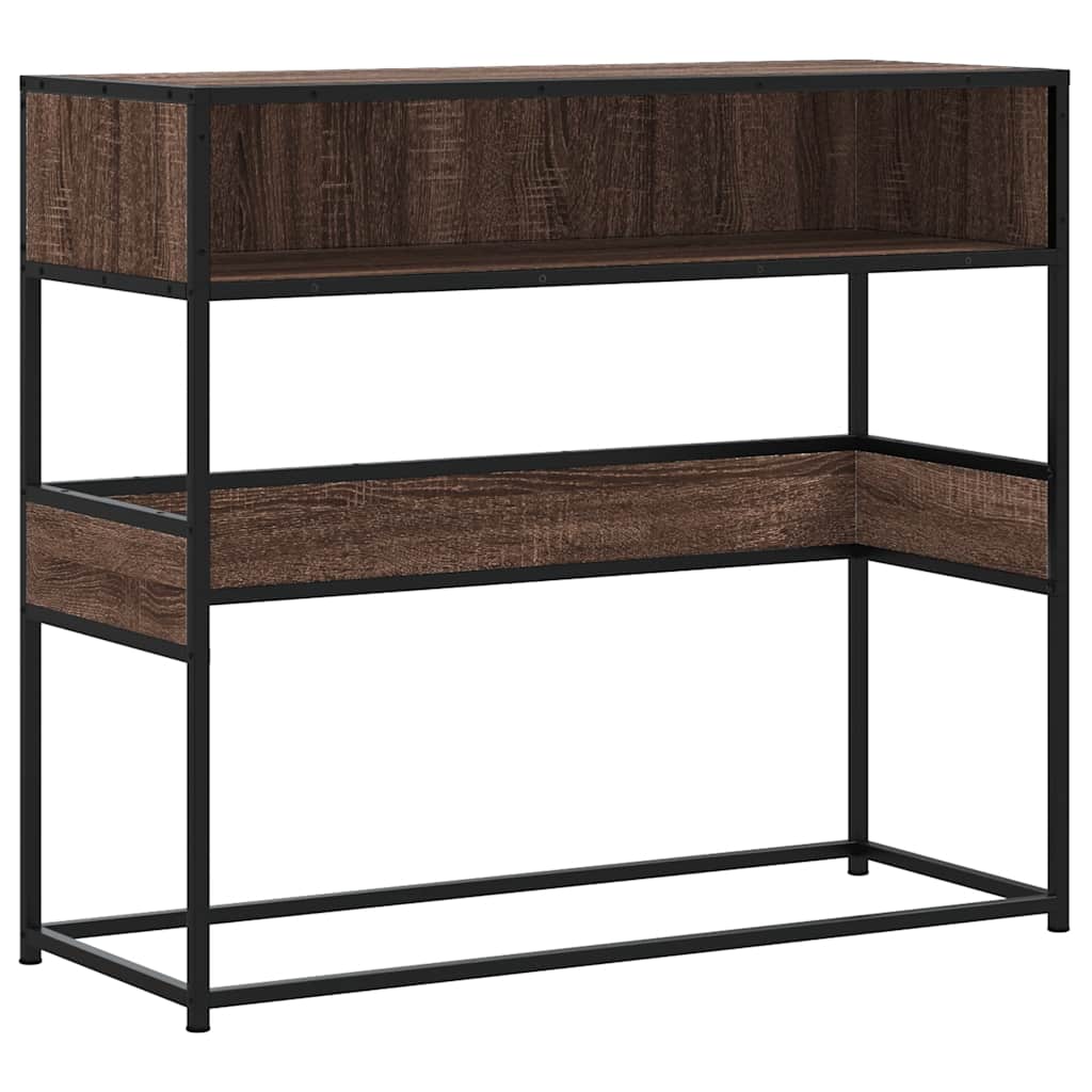 Wandtisch 90x35x80 cm verarbeitetes Holz braune Eichenfarbe