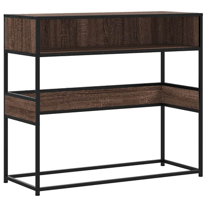 Wandtisch 90x35x80 cm verarbeitetes Holz braune Eichenfarbe