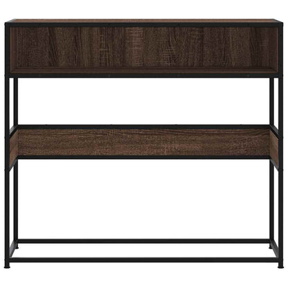 Wandtisch 90x35x80 cm verarbeitetes Holz braune Eichenfarbe