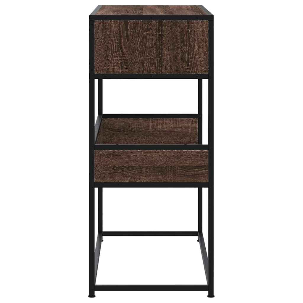 Wandtisch 90x35x80 cm verarbeitetes Holz braune Eichenfarbe