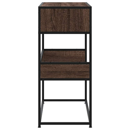 Wandtisch 90x35x80 cm verarbeitetes Holz braune Eichenfarbe
