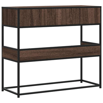 Wandtisch 90x35x80 cm verarbeitetes Holz braune Eichenfarbe