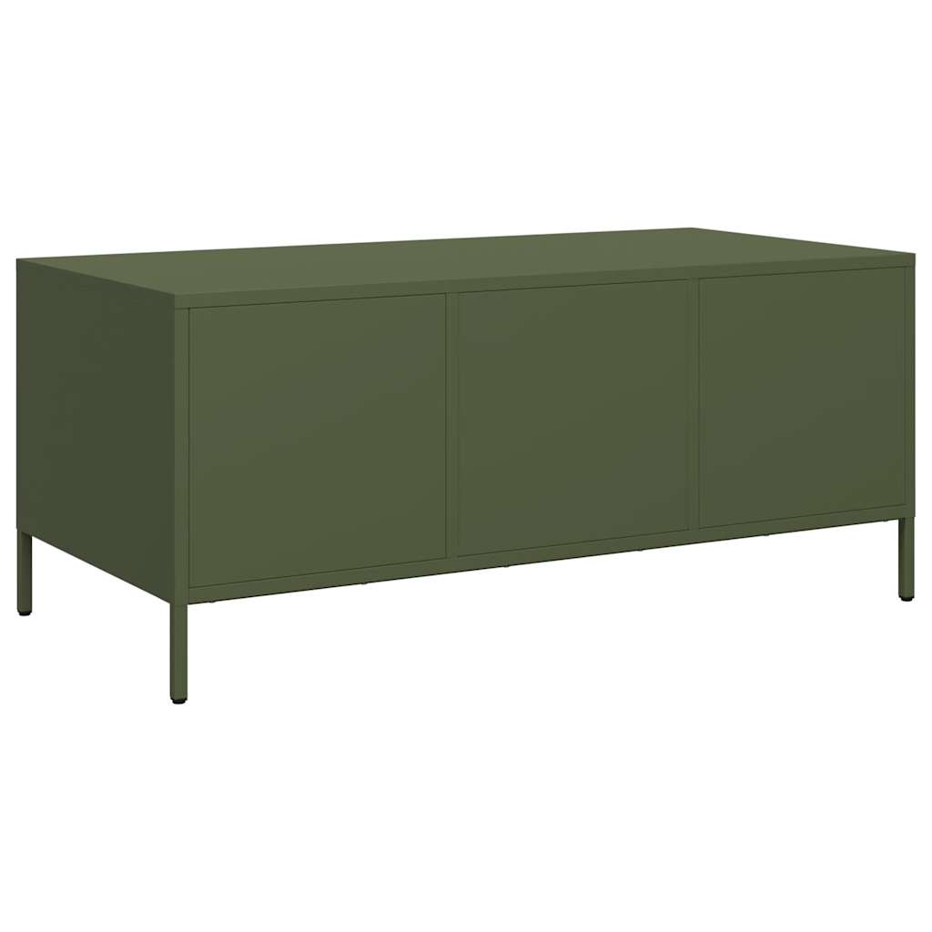 Couchtisch 101,5x50x43,5 cm kaltgewalzter Stahl olivgrün