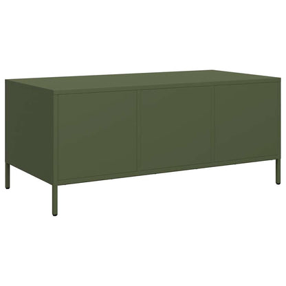 Couchtisch 101,5x50x43,5 cm kaltgewalzter Stahl olivgrün