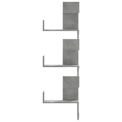 Eckwandregal 45x45x147 cm verarbeitetes Holz betongrau