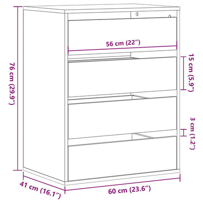 Kommode 60x41x76 cm verarbeitetes Holz Sonoma Eiche Farbe